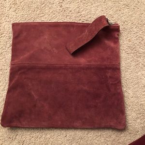 Vittoria Napoli fold over Clutch suede italy